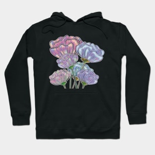 Calming Stained Glass Bouquet, Purple, Pink, Peach and Blue Hoodie